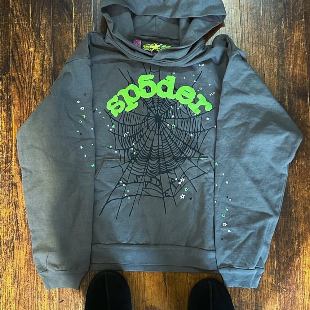 Sp5der hoodie slate grey